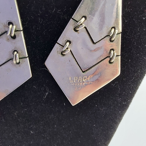 Vintage Alpaca Mexico Abalone Dangle Earrings. - Picture 7 of 13